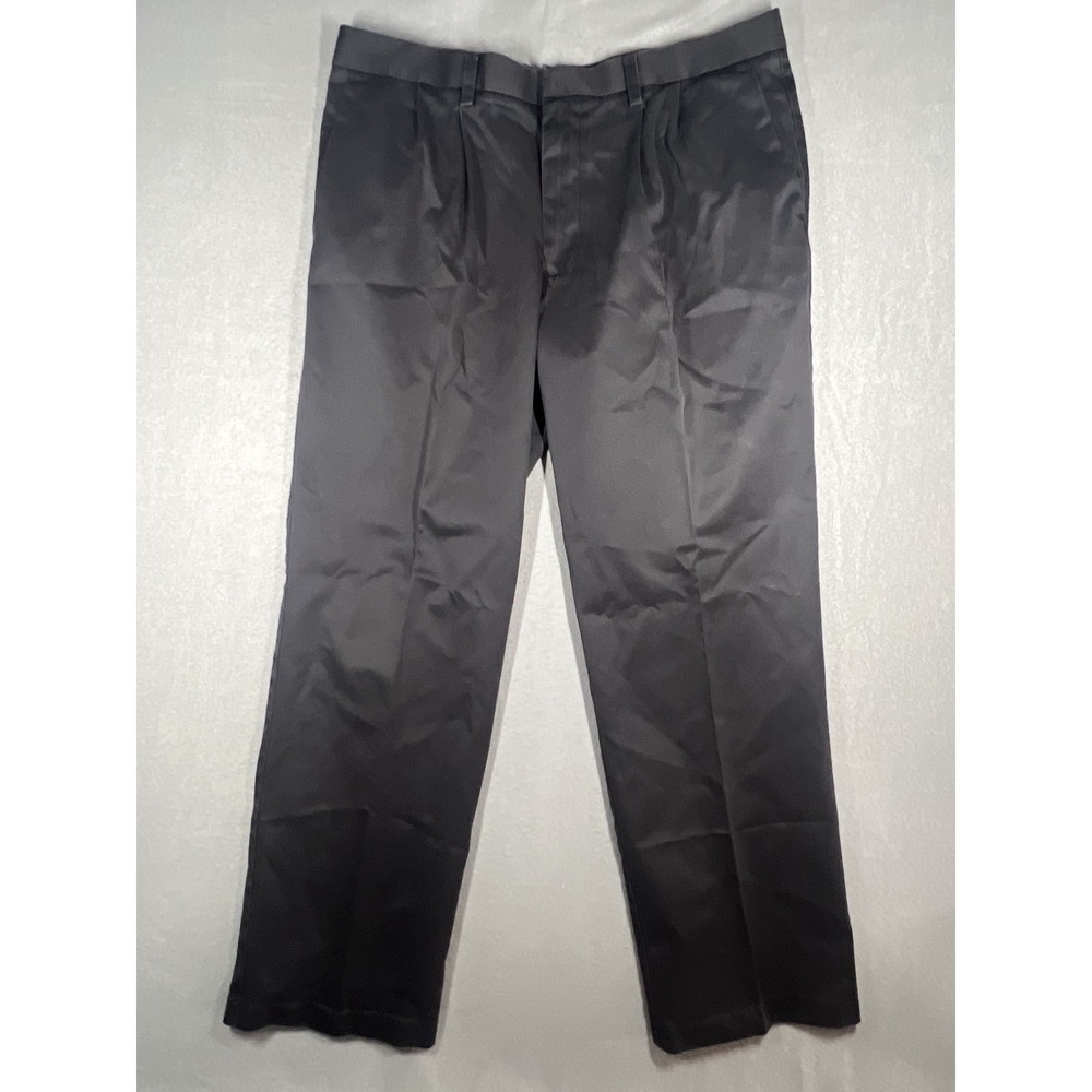 Dockers‎ D3 Relaxed Fit Pleated Chino Pants Men's 36x32 Charcoal Grey Cotton